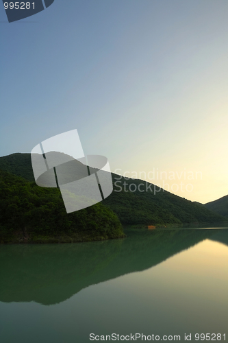 Image of lake in forest