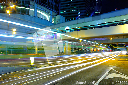 Image of traffic in city at night