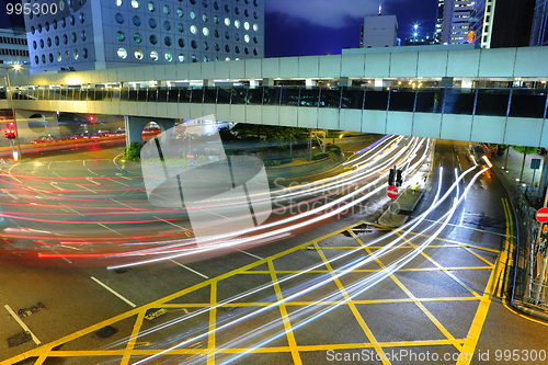 Image of traffic at night in busy city