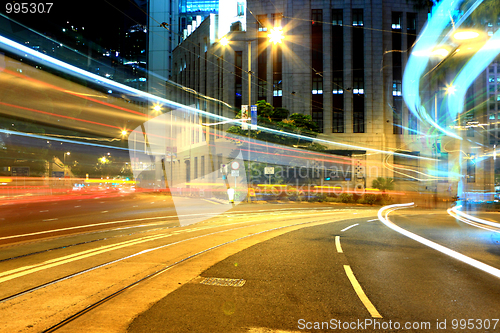 Image of busy city night