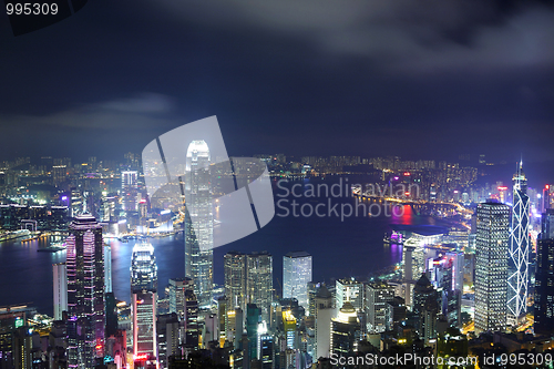 Image of night view of Hong Kong
