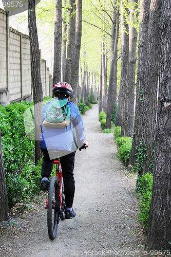 Image of Man riding a bike
