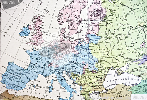 Image of Ancient map or Europe. Handmade in 1881