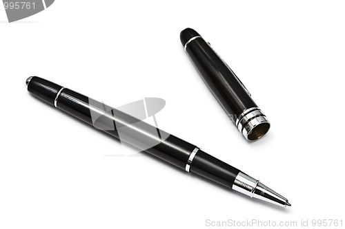 Image of Black Ball Point Pen Isolated On White