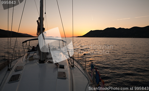 Image of evening view from yacht