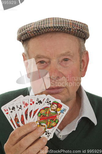 Image of Senior with playing cards