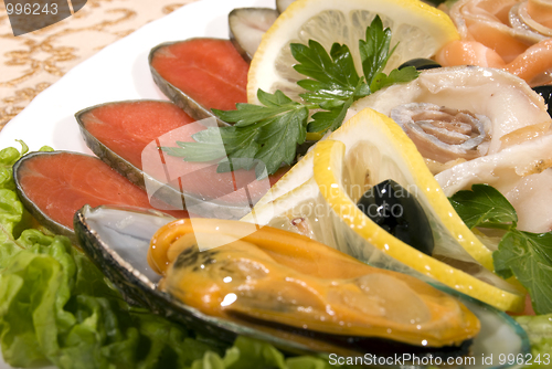 Image of Dish with seafood     