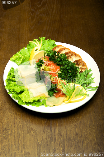 Image of Appetizer made of meat and fish     