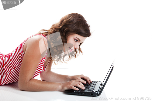 Image of Working on a laptop