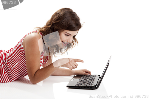 Image of Working on a laptop