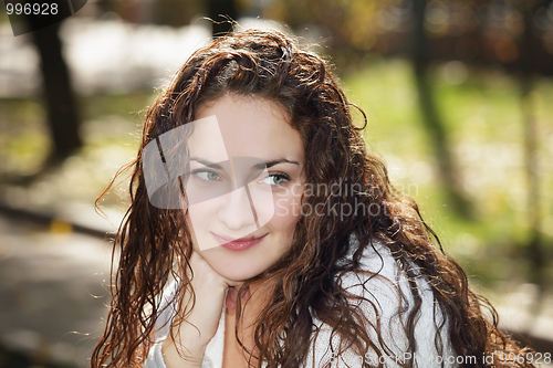 Image of Cute curly woman