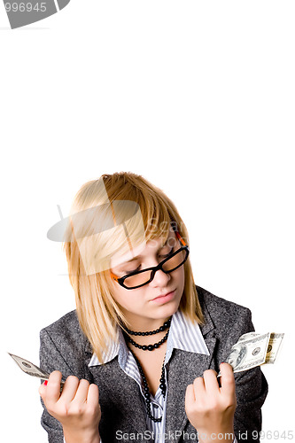 Image of businesswoman with money