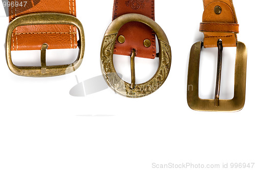 Image of three brown leather belts