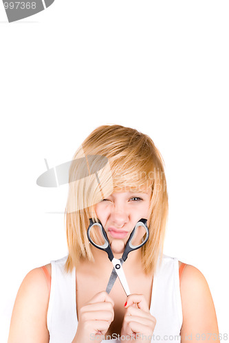 Image of woman with scissors