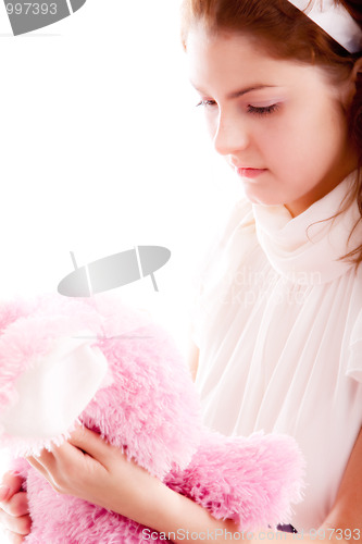 Image of Girl with teddy bear