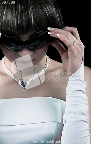 Image of Bride in sunglasses