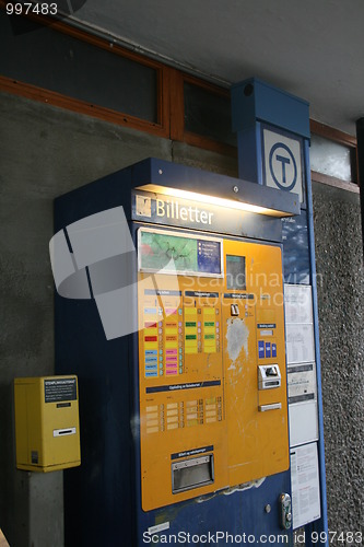 Image of Old subway ticket machine