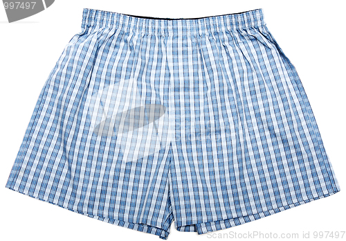 Image of Blue plaid male undershorts