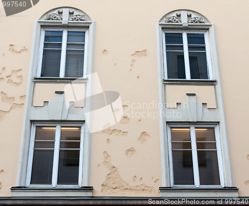 Image of Facade window building with jalousie