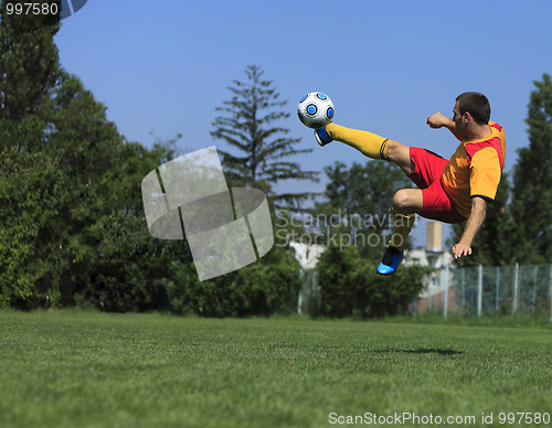 Image of Acrobatic soccer player