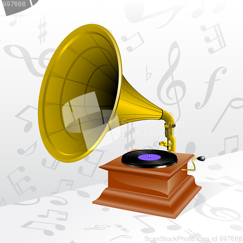 Image of Vector retro gramophone