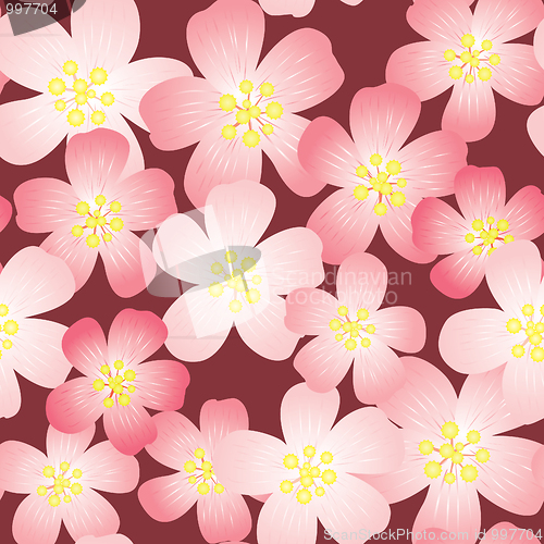 Image of Abstract cherry-flowers background