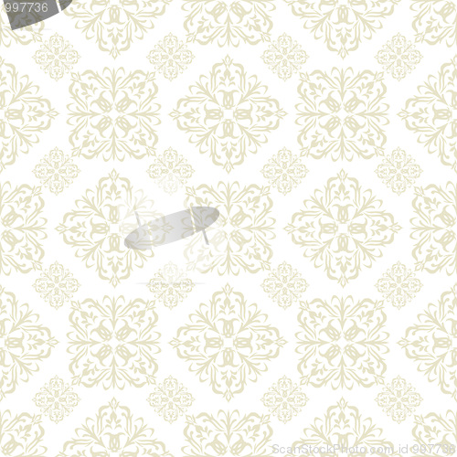 Image of floral wallpaper beige tile