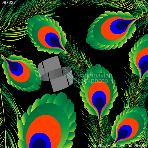 Image of Peacock feathers background