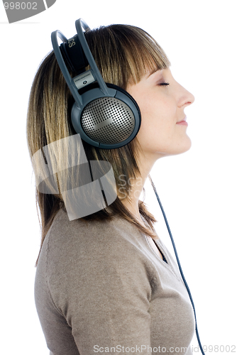 Image of Woman listening music