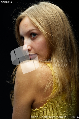 Image of Girl at black background