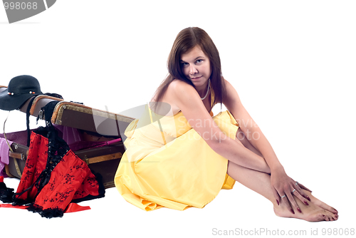 Image of Girl with suitcase