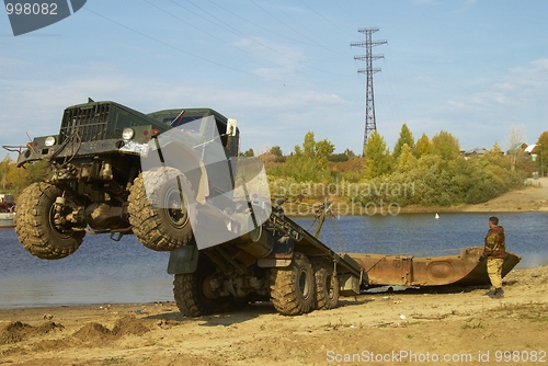 Image of Disassembly of pontoon bridge