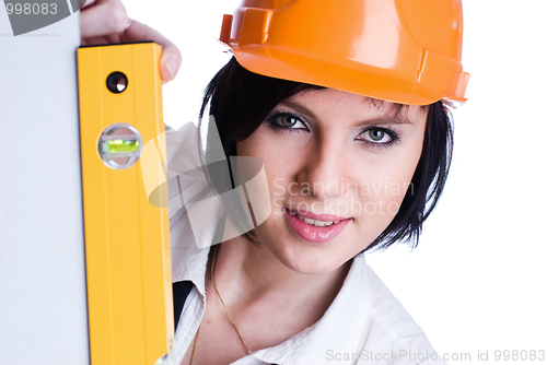 Image of Girl with level