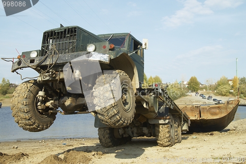 Image of Disassembly of pontoon bridge