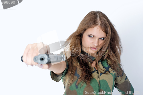 Image of Sexy girl with gun