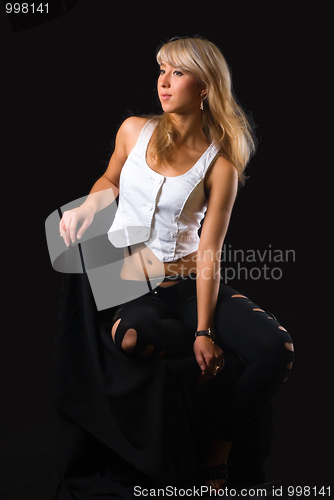 Image of Girl at black background