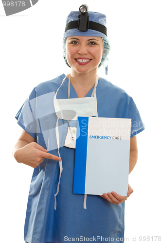 Image of Surgeon or nurse holding information