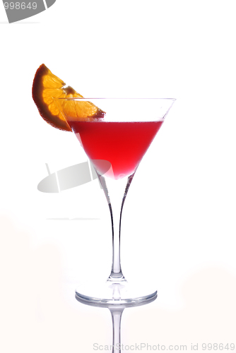 Image of Red drink in martini glass