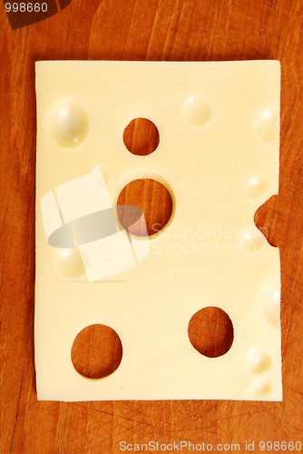 Image of sliced swiss cheese 