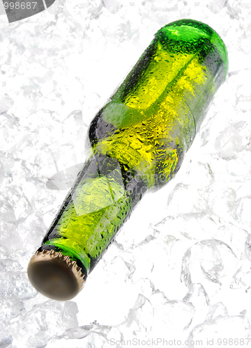 Image of bottle of beer on ice