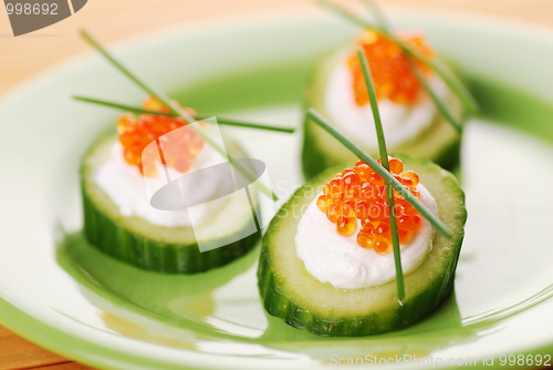 Image of Appetizers with red caviar