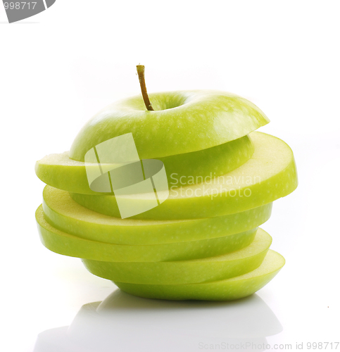 Image of sliced green apple