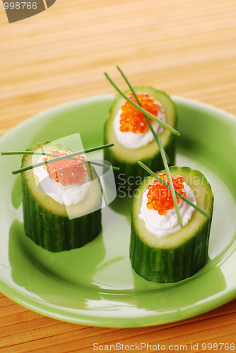 Image of Appetizers with red caviar