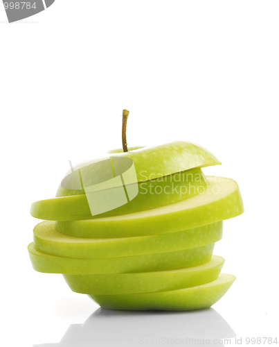 Image of sliced green apple 