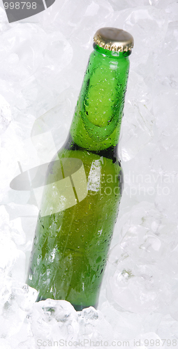 Image of bottle of beer on ice