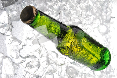 Image of bottle of beer on ice