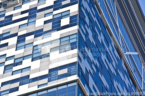 Image of skyscraper windows background in Hong Kong 