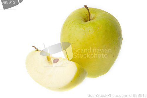 Image of Whole and half apple