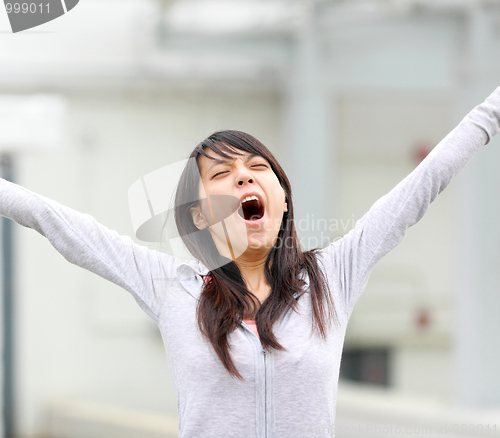 Image of Young woman in the morning
