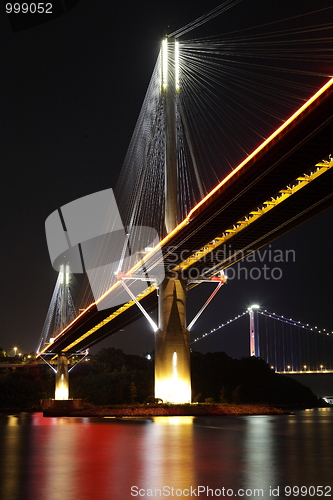 Image of Ting Kau Bridge at night